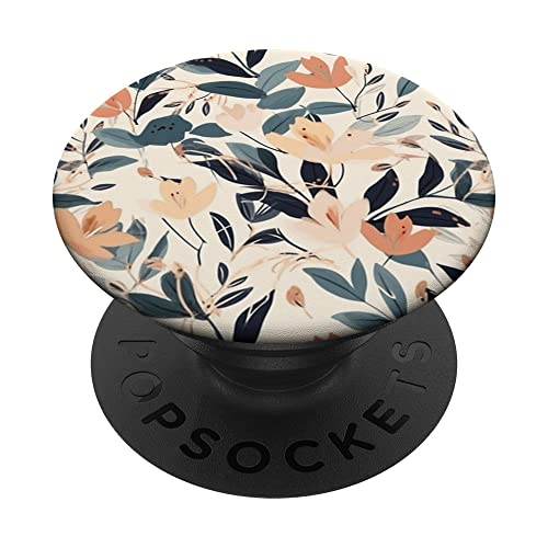 Botanische Blüten Blätter Blumenmuster Ästhetik Aquarell PopSockets Klebender PopGrip von Florale Geschenke & Blumen Designs