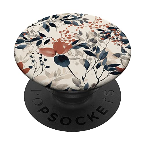 Botanische Blüten Blätter Blumenmuster Ästhetik Aquarell PopSockets Klebender PopGrip von Florale Geschenke & Blumen Designs
