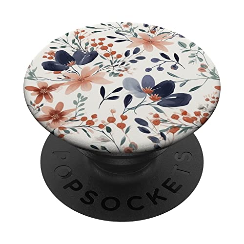Botanische Blüten Blätter Blumenmuster Ästhetik Aquarell PopSockets Klebender PopGrip von Florale Geschenke & Blumen Designs