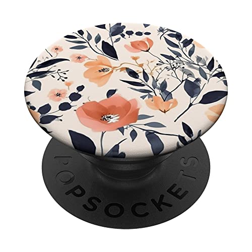 Botanische Blüten Blätter Blumenmuster Ästhetik Aquarell PopSockets Klebender PopGrip von Florale Geschenke & Blumen Designs