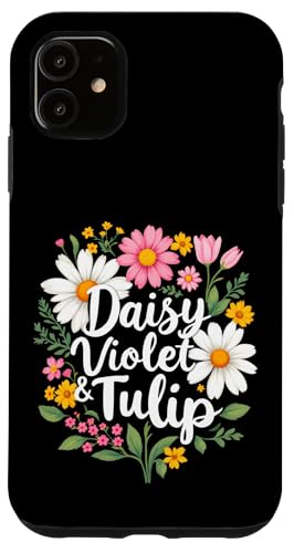 Gänseblümchen, Veilchen und Tulpe, geblümt Hülle für iPhone 11 Gänseblümchen, Veilchen und Tulpe, geblümt Hülle für iPhone 11 von Florales Design