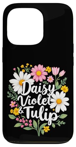 Gänseblümchen, Veilchen und Tulpe, geblümt Hülle für iPhone 13 Pro Gänseblümchen, Veilchen und Tulpe, geblümt Hülle für iPhone 13 Pro von Florales Design