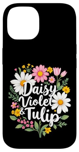 Gänseblümchen, Veilchen und Tulpe, geblümt Hülle für iPhone 14 Gänseblümchen, Veilchen und Tulpe, geblümt Hülle für iPhone 14 von Florales Design