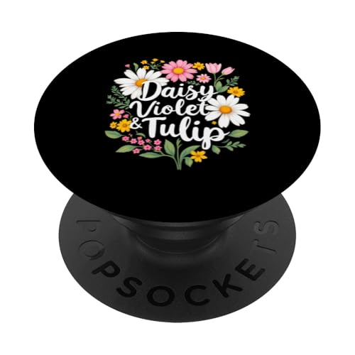 Gänseblümchen, Veilchen und Tulpe, geblümt PopSockets Klebender PopGrip Gänseblümchen, Veilchen und Tulpe, geblümt PopSockets Klebender PopGrip von Florales Design