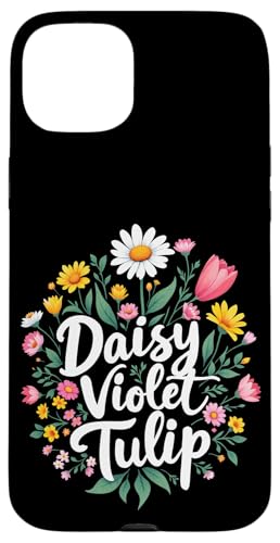 Gänseblümchen Veilchen Tulpe Floral Hülle für iPhone 15 Plus Gänseblümchen Veilchen Tulpe Floral Hülle für iPhone 15 Plus von Florales Design