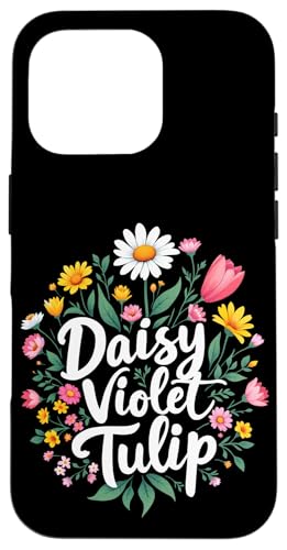 Gänseblümchen Veilchen Tulpe Floral Hülle für iPhone 16 Pro Gänseblümchen Veilchen Tulpe Floral Hülle für iPhone 16 Pro von Florales Design