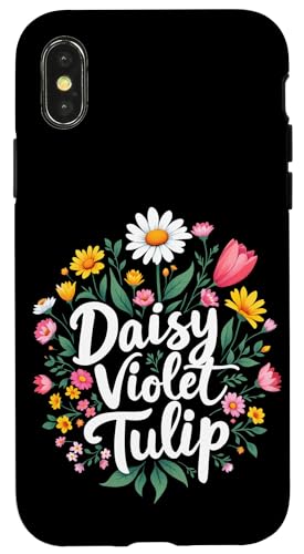 Gänseblümchen Veilchen Tulpe Floral Hülle für iPhone X/XS Gänseblümchen Veilchen Tulpe Floral Hülle für iPhone X/XS von Florales Design