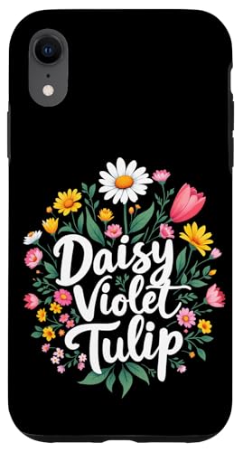 Gänseblümchen Veilchen Tulpe Floral Hülle für iPhone XR Gänseblümchen Veilchen Tulpe Floral Hülle für iPhone XR von Florales Design
