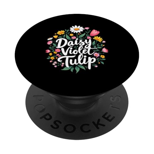 Gänseblümchen Veilchen Tulpe Floral PopSockets Klebender PopGrip Gänseblümchen Veilchen Tulpe Floral PopSockets Klebender PopGrip von Florales Design