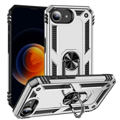Florisync Robuste Schutzhülle für iPhone 16E, stoßfest, mit stoßfestem Schild-Design und Ständer, silberfarben Florisync Robuste Schutzhülle für iPhone 16E, stoßfest, mit stoßfestem Schild-Design und Ständer, silberfarben von Florisync