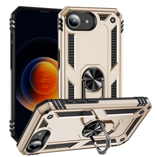 Florisync Robuste Schutzhülle für iPhone 16E mit stoßfestem Schild-Design und Ständer, goldfarben Florisync Robuste Schutzhülle für iPhone 16E mit stoßfestem Schild-Design und Ständer, goldfarben von Florisync