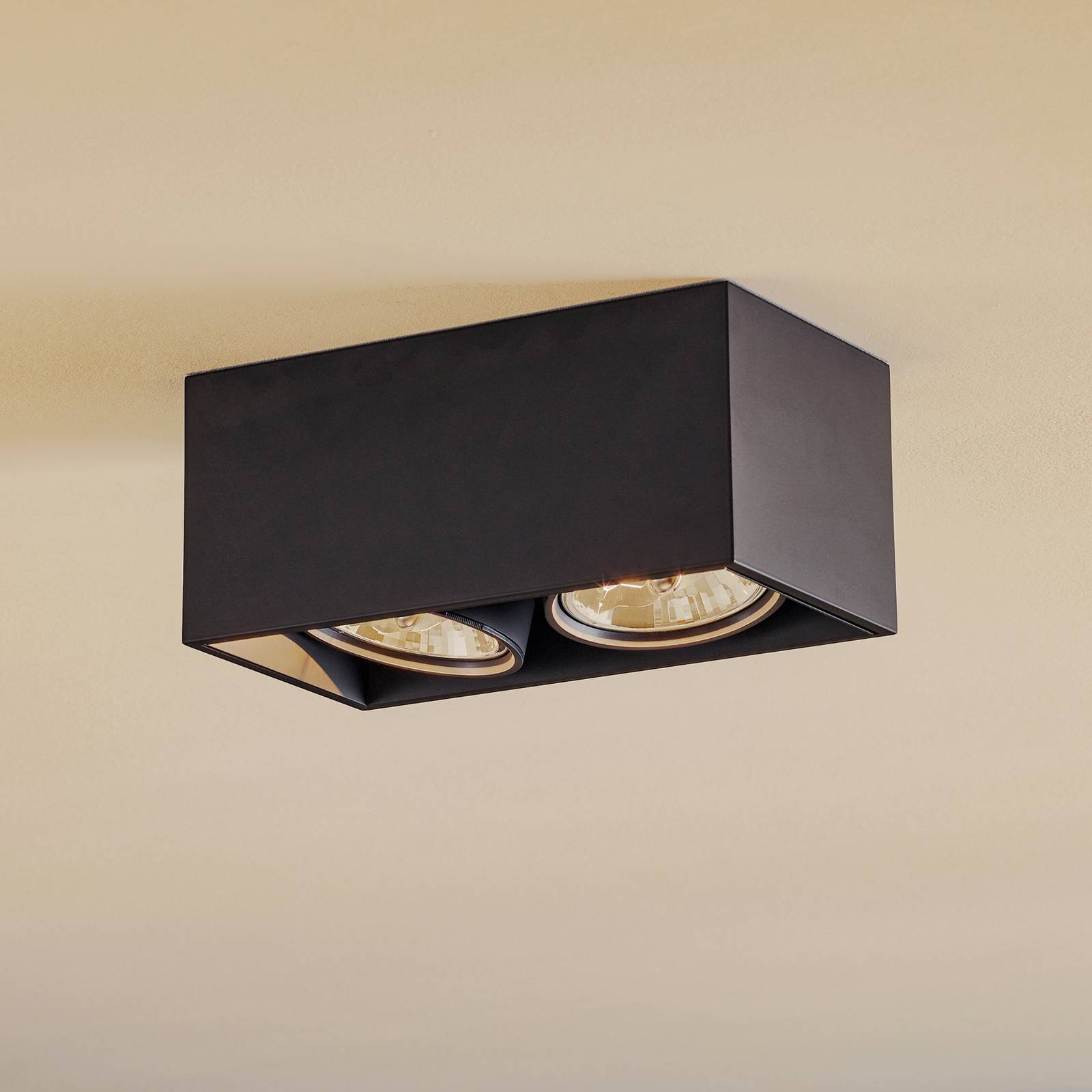 FLOS Compass Box H135 - Deckenleuchte 2flg schwarz FLOS Compass Box H135 - Deckenleuchte 2flg schwarz von Flos Architectural