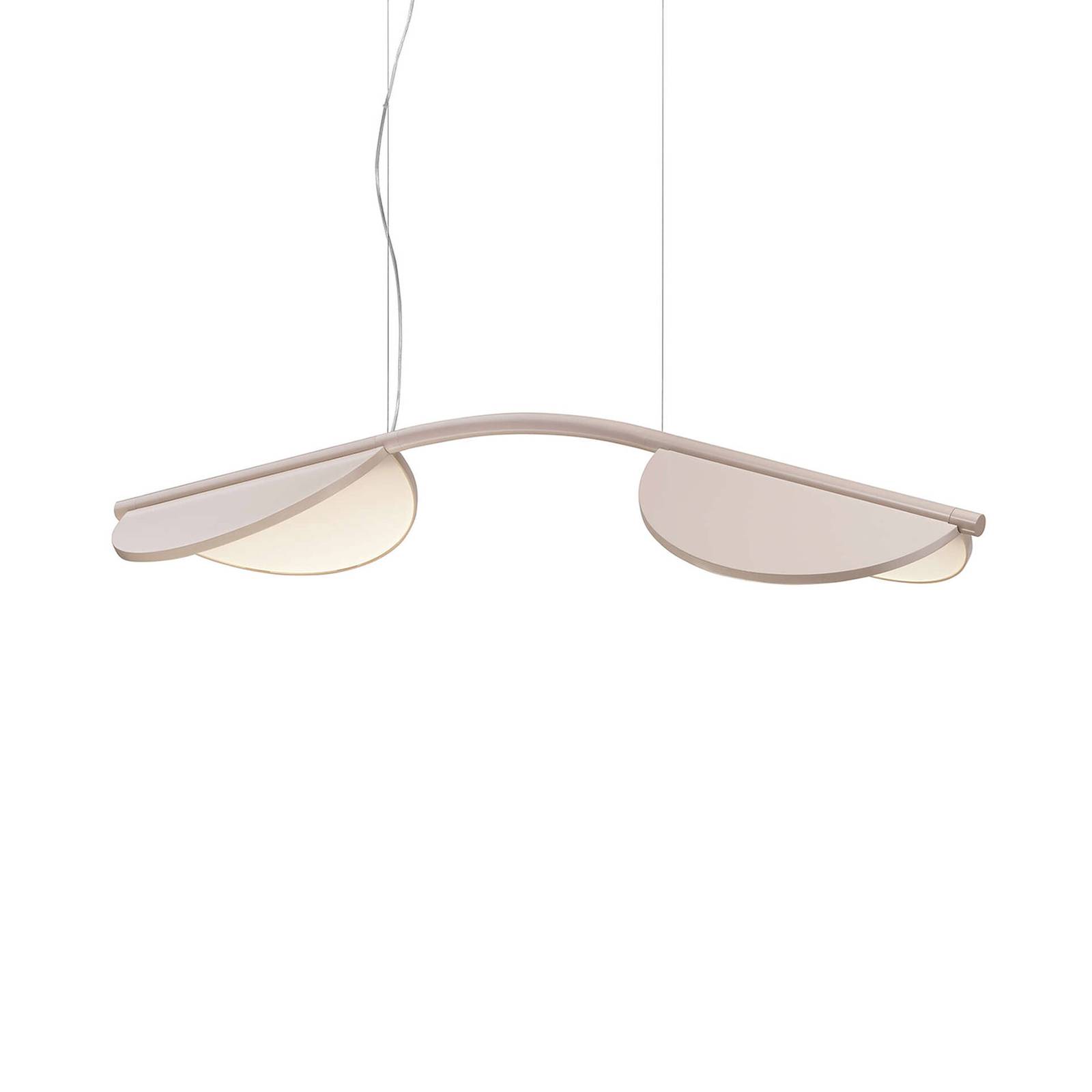 FLOS Almendra Arch LED-Hängelampe, kurz, rosa von Flos