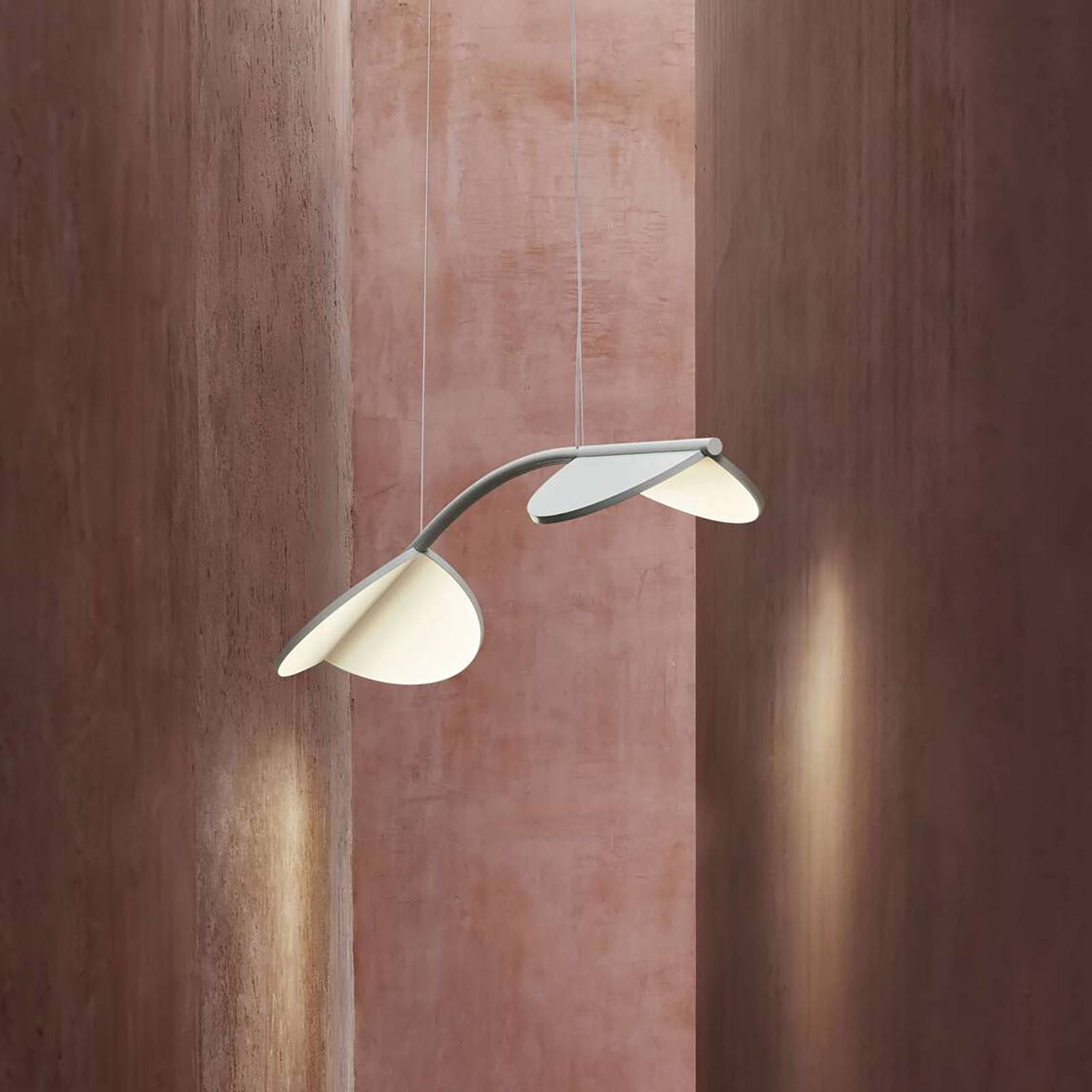 FLOS Almendra Arch LED-Hängelampe, kurz, weiß von Flos