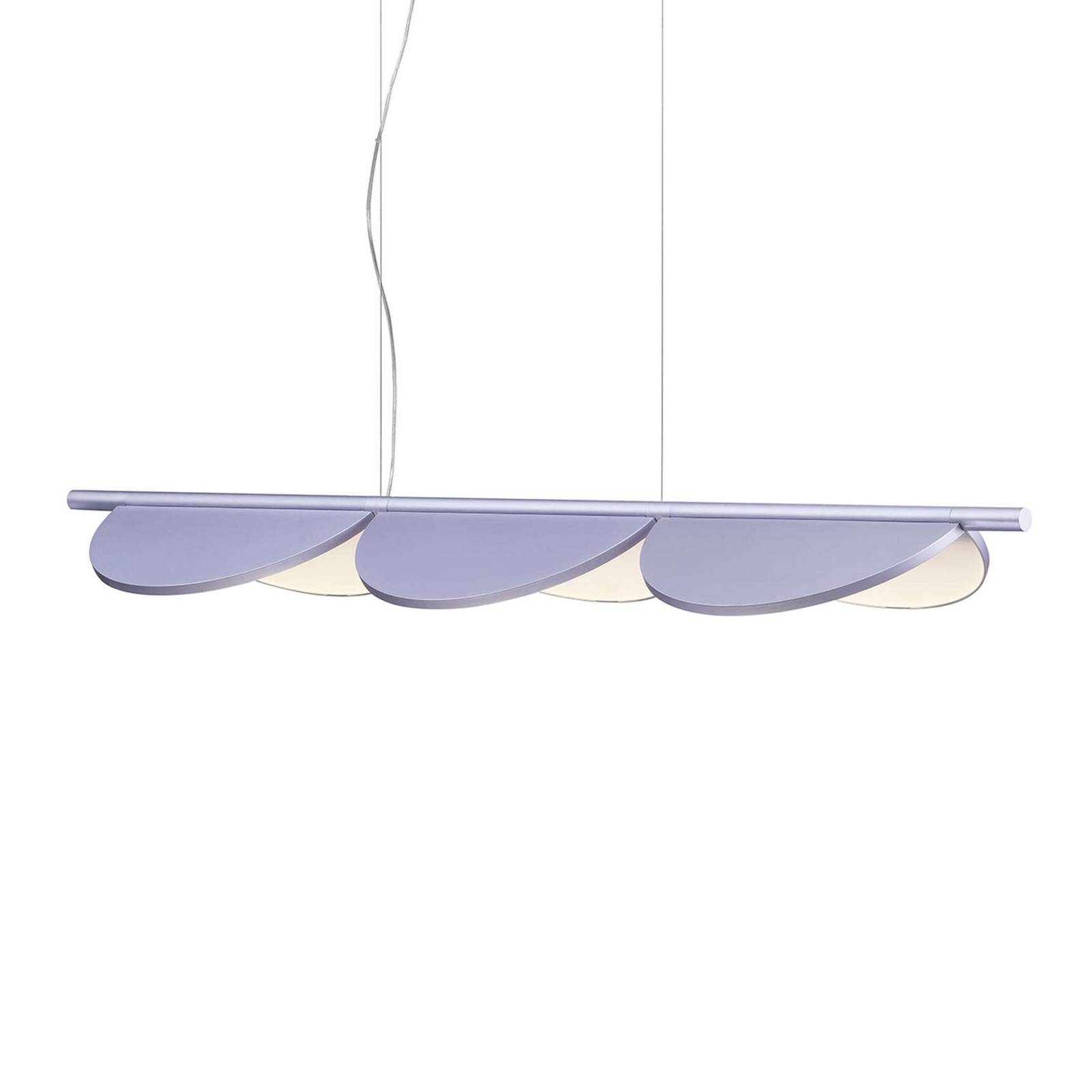 FLOS Almendra Linear LED-Hängelampe 3fl, flieder von Flos