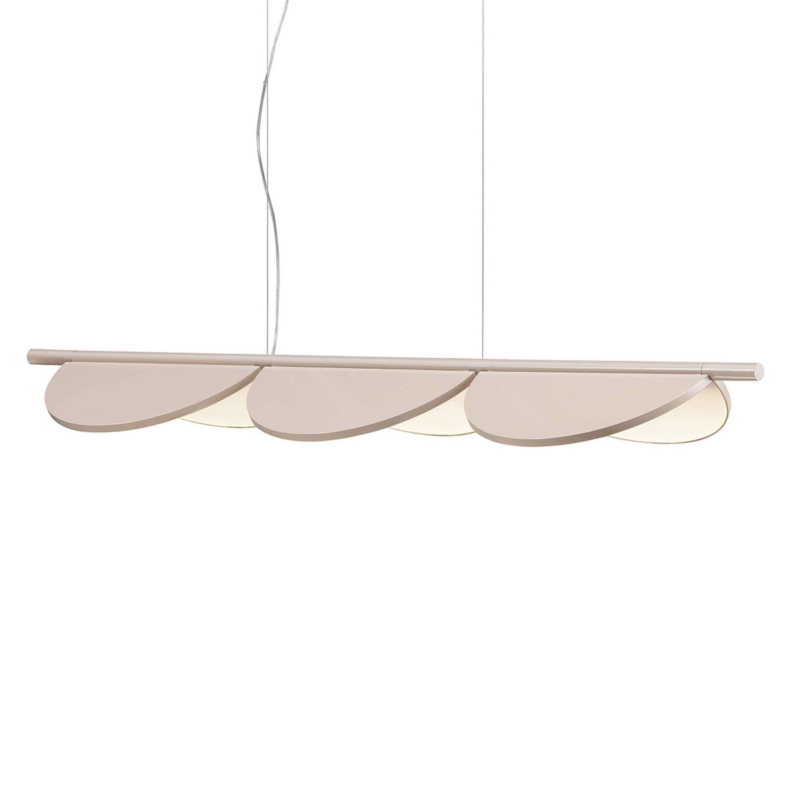 FLOS Almendra Linear LED-Hängelampe 3fl, rosa von Flos