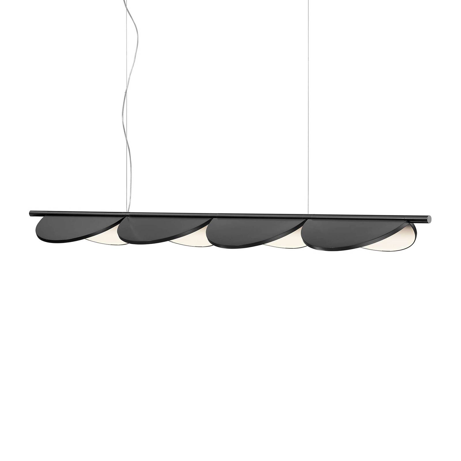 FLOS Almendra Linear LED-Hängelampe 4fl, anthrazit FLOS Almendra Linear LED-Hängelampe 4fl, anthrazit von Flos