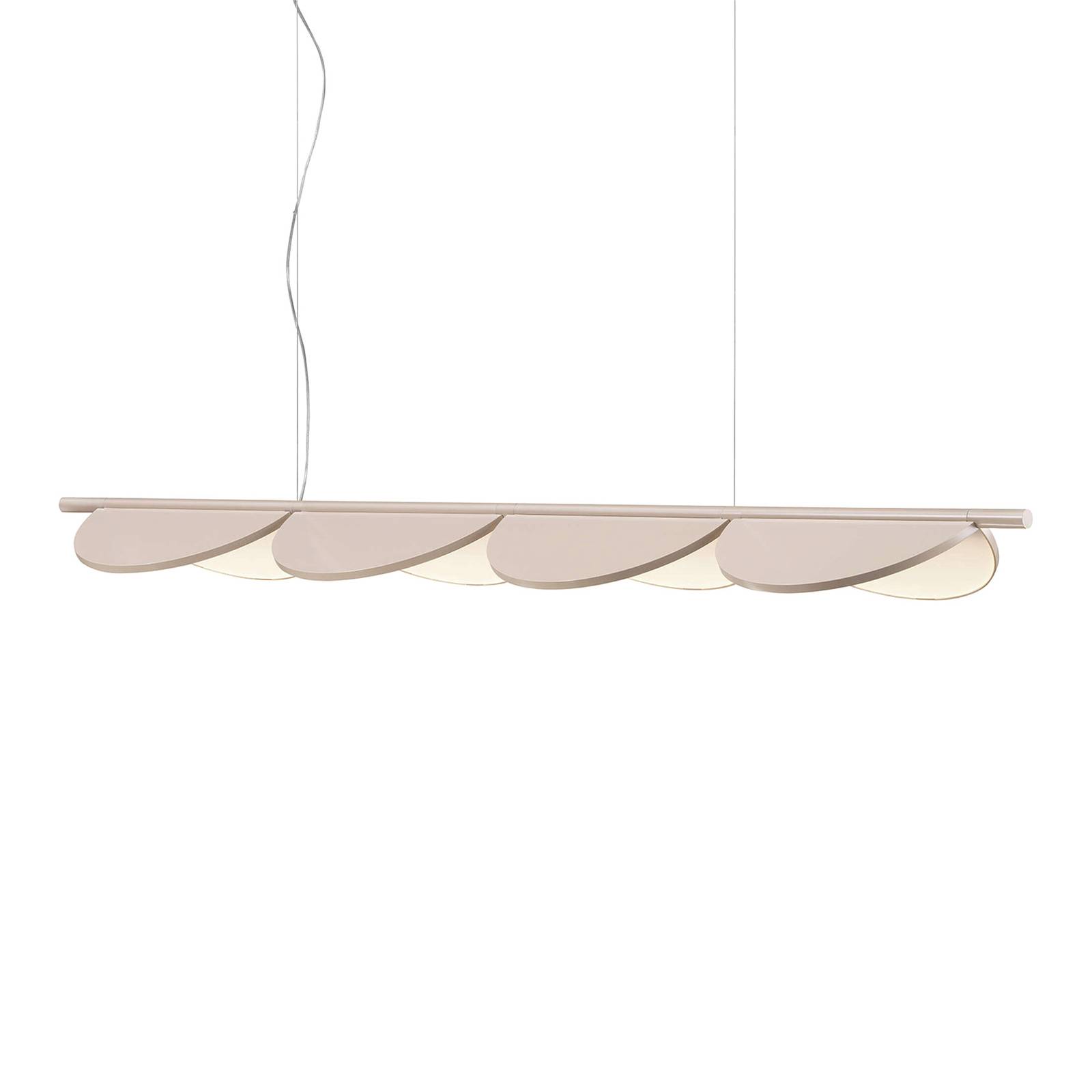 FLOS Almendra Linear LED-Hängelampe 4fl, rosa FLOS Almendra Linear LED-Hängelampe 4fl, rosa von Flos
