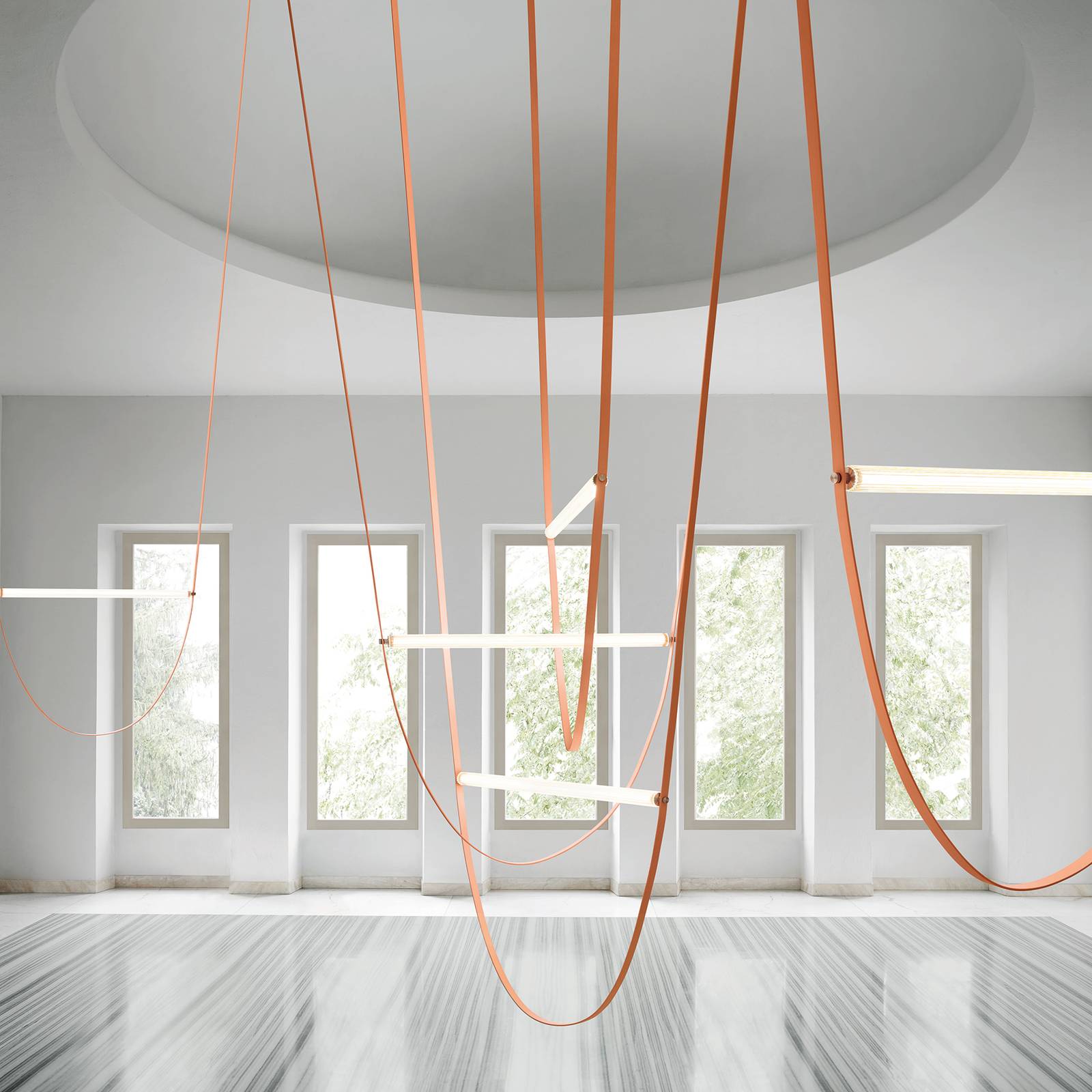 FLOS Wireline LED-Hängeleuchte mit Dimmer, pink von Flos