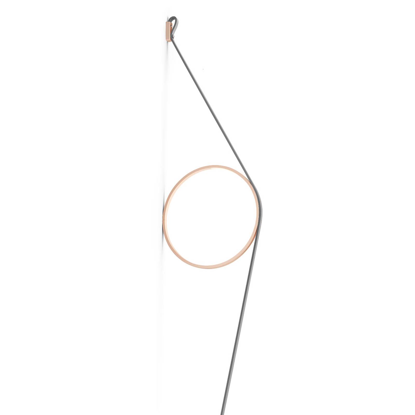 FLOS Wirering Grau LED-Wandleuchte, Ring pink von Flos