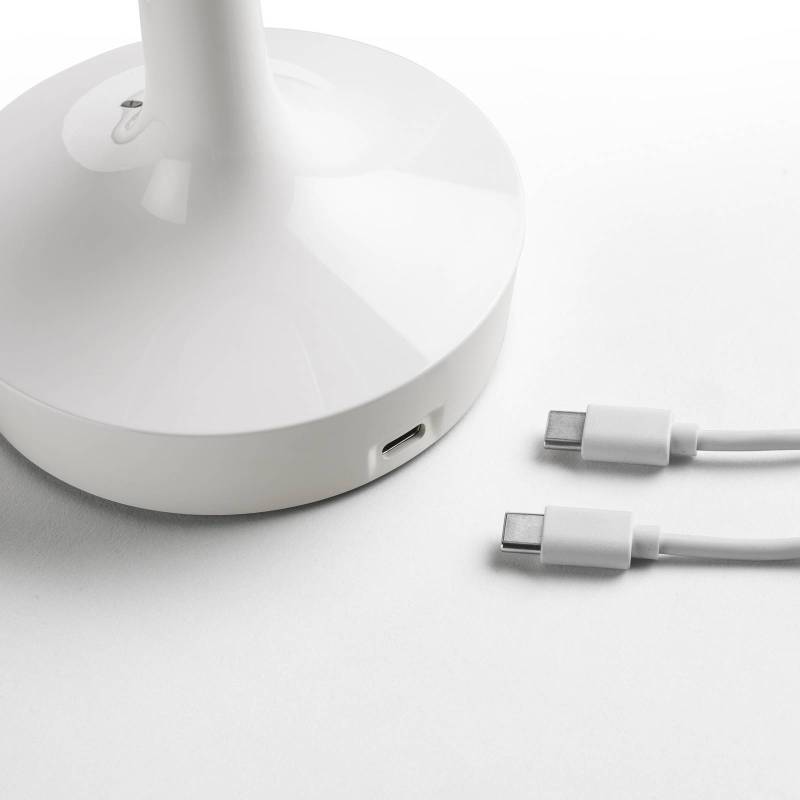 Flos LED-Akku-Tischleuchte Bon jour unplugged, weiß von Flos
