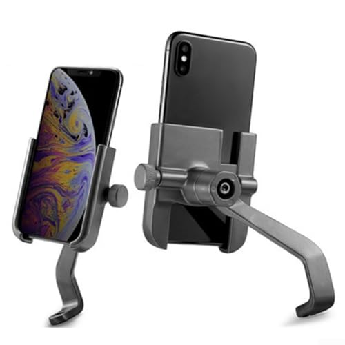 Floweringbeter Handyhalterung für Elektro-Scooter, Fahrradlenker, für 11,4–17,3 cm große Handys, Aluminiumlegierung, verstellbare Verriegelung, mit dicker Silikonpolsterung (Titan) von Floweringbeter