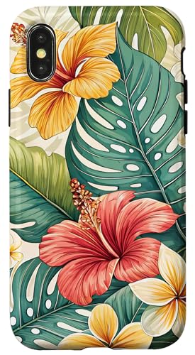 Blumen Boho Bunt Tropisch Für Frauen Mädchen Floral Art Hülle für iPhone X/XS Blumen Boho Bunt Tropisch Für Frauen Mädchen Floral Art Hülle für iPhone X/XS von Flowers & Floral Decorations
