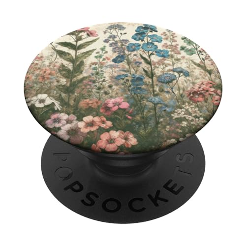 Blumen Vintage Wildblumen Frauen, Retro Floral Art PopSockets Klebender PopGrip Blumen Vintage Wildblumen Frauen, Retro Floral Art PopSockets Klebender PopGrip von Flowers & Floral Decorations