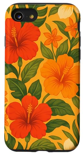 Blumen bunt tropisch Boho Hawaii Aloha Floral Art Hülle für iPhone SE (2020) / 7 / 8 von Flowers & Floral Decorations