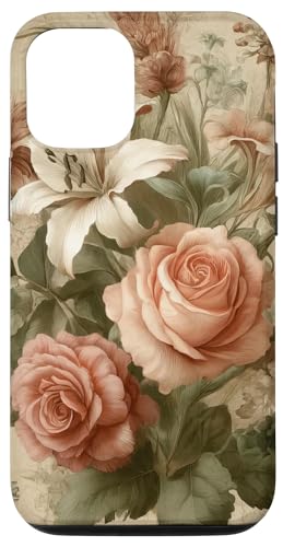 Hülle für iPhone 13 Blumen Vintage Frauen Retro Rosen Pfingstrosen Lilien Floral von Flowers & Floral Decorations