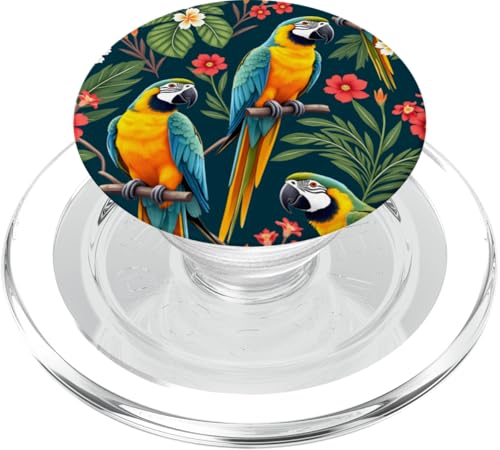 Papageien, tropische Natur, Blumenblumen, exotische Vögel, Papageien PopSockets PopGrip für MagSafe Papageien, tropische Natur, Blumenblumen, exotische Vögel, Papageien PopSockets PopGrip für MagSafe von Flowers & Floral Decorations