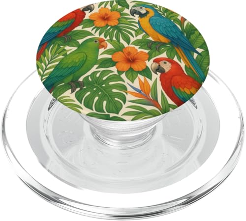 Papageien, tropische Natur, Blumenblumen, exotische Vögel, Papageien PopSockets PopGrip für MagSafe Papageien, tropische Natur, Blumenblumen, exotische Vögel, Papageien PopSockets PopGrip für MagSafe von Flowers & Floral Decorations