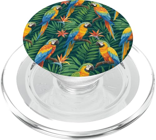 Papageien, tropische Naturblumen, exotische Vögel, Papageien PopSockets PopGrip für MagSafe Papageien, tropische Naturblumen, exotische Vögel, Papageien PopSockets PopGrip für MagSafe von Flowers & Floral Decorations