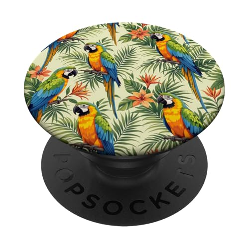 Papageien Tropische Natur Blumen Blumen Exotische Vögel Papageien PopSockets Klebender PopGrip Papageien Tropische Natur Blumen Blumen Exotische Vögel Papageien PopSockets Klebender PopGrip von Flowers & Floral Decorations