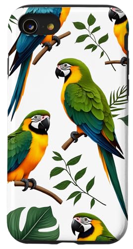 Papageien Tropische Natur Exotische Vögel Papageien Hülle für iPhone SE (2020) / 7 / 8 von Flowers & Floral Decorations