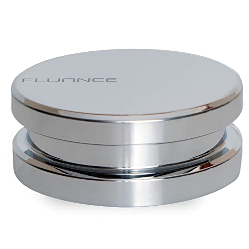 Fluance HiFi Schallplattengewicht – 760 g Plattenspieler-Stabilisator aus silbernem Stahl mit Samtpolster – Silber (RW02) von Fluance