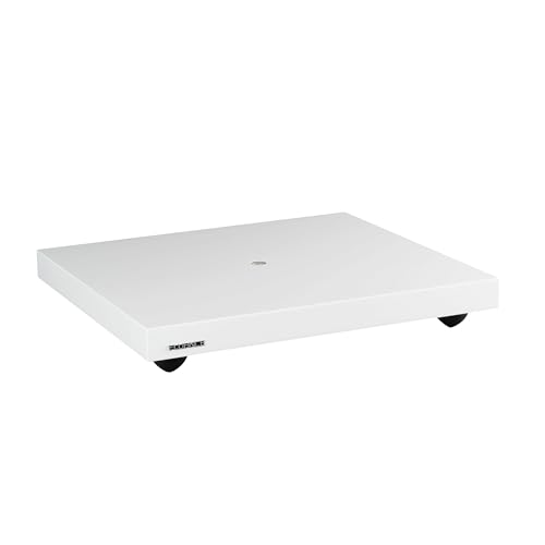Fluance IB40 Plattenspieler Isolation Base – Anti-Vibrations Holzplattform mit höhenverstellbaren Füßen & Wasserwaage – Verbesserte Klangklarheit – Universelle Kompatibilität – Piano Weiß von Fluance