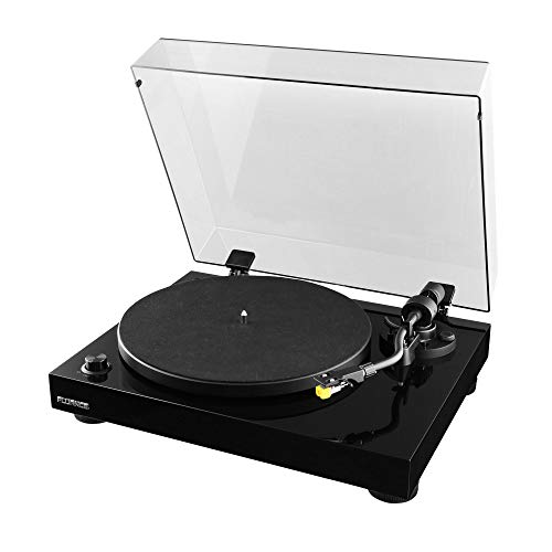 Fluance RT80 Classic High Fidelity Vinyl Plattenspieler mit Audio Technica AT91 Kartusche, Riemenantrieb, eingebautem Vorverstärker, verstellbarem Gegengewicht, Massivholzsockel - Piano Black von Fluance