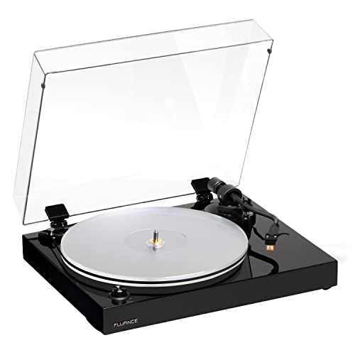 Fluance RT85N High-Fidelity Plattenspieler mit Nagaoka MP-110, Acrylteller, Drehzahlkontrolle, MDF-Holzzarge & Dämpfungsfüßen – Piano Black von Fluance