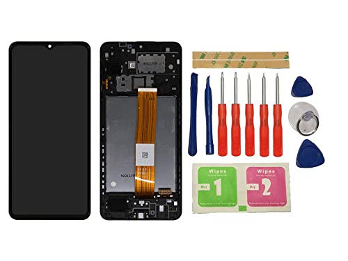 Flügel für Samsung Galaxy A12 SM-A125F SM-A125U 6,5 Zoll LCD Display Touchscreen Digitizer Schwarz Komplett mit Rahmen Reparatur Ersatzteil + Werkzeug + Kleber von Flügel