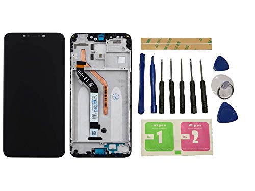 Flügel für Xiaomi Pocophone F1 Display LCD Ersatzdisplay Schwarz Touchscreen Digitizer Bildschirm Glas Komplett Einheit mit Rahmen Ersatzteile & Werkzeuge & Kleber von Flügel