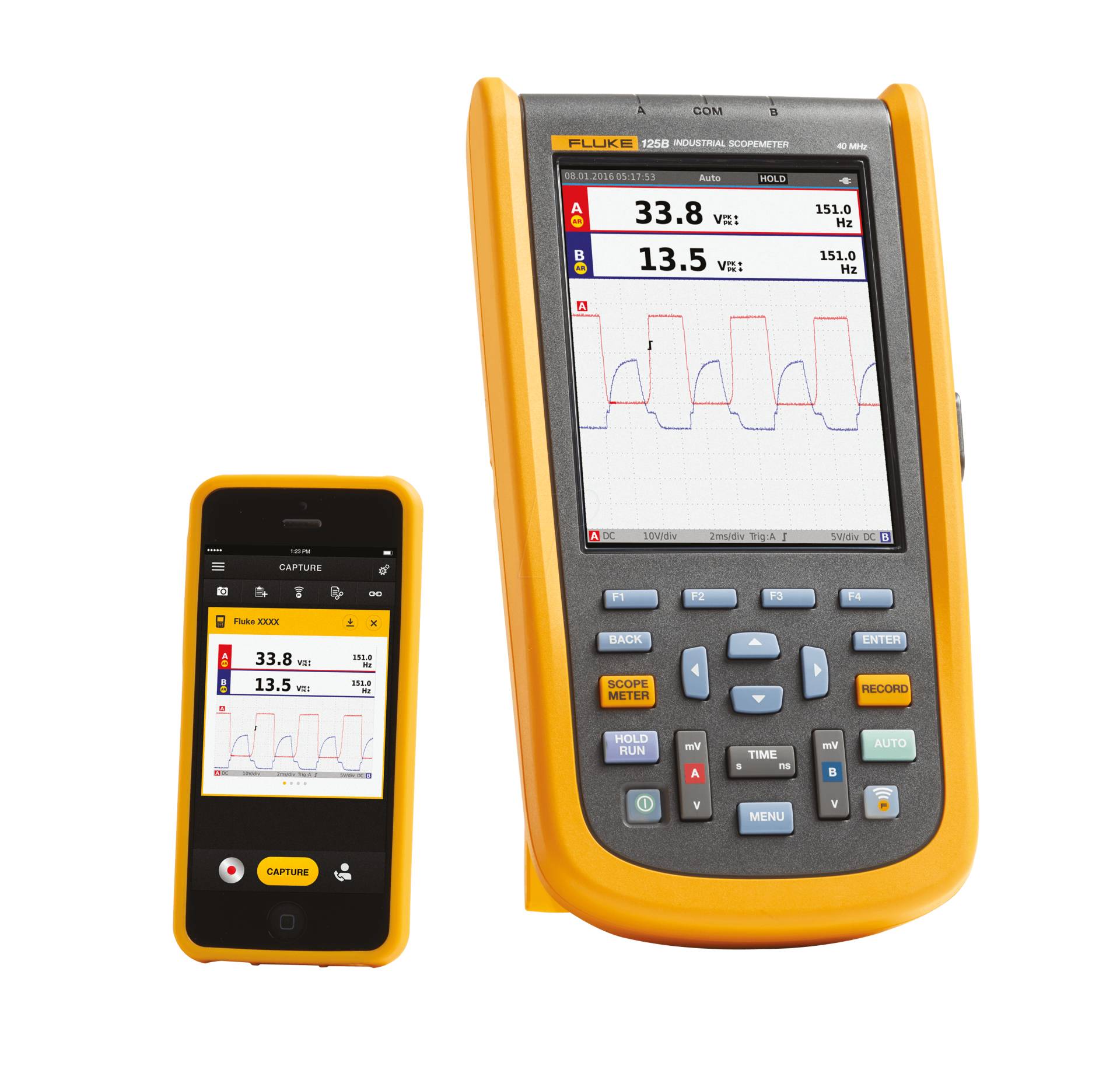 FLUKE 125B - Handheld-Oszilloskop ScopeMeter® 125B, digital, für Industrie von Fluke