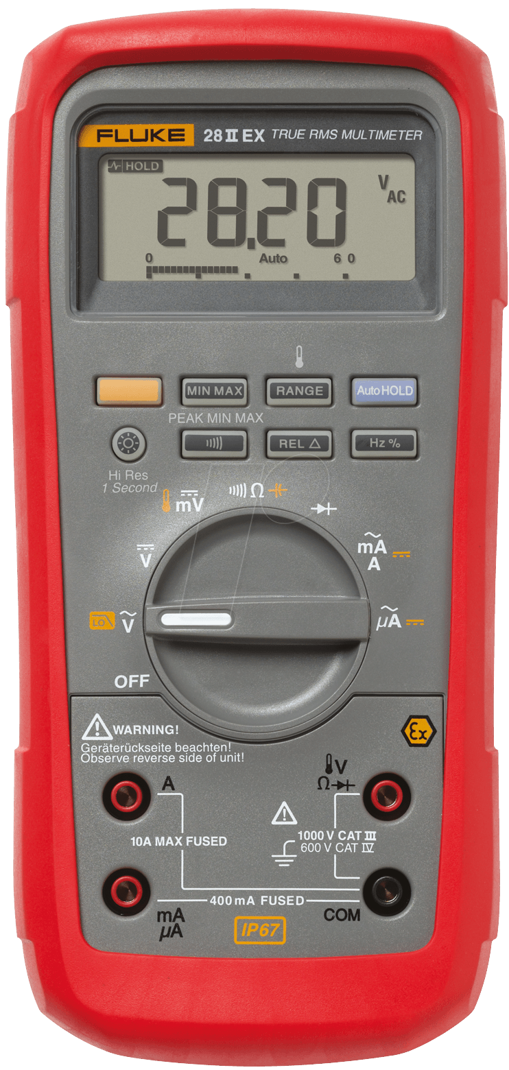 FLUKE 28 II EX - Multimeter 28 II Ex, digital, 6000 Counts, eigensicher, TRMS von Fluke