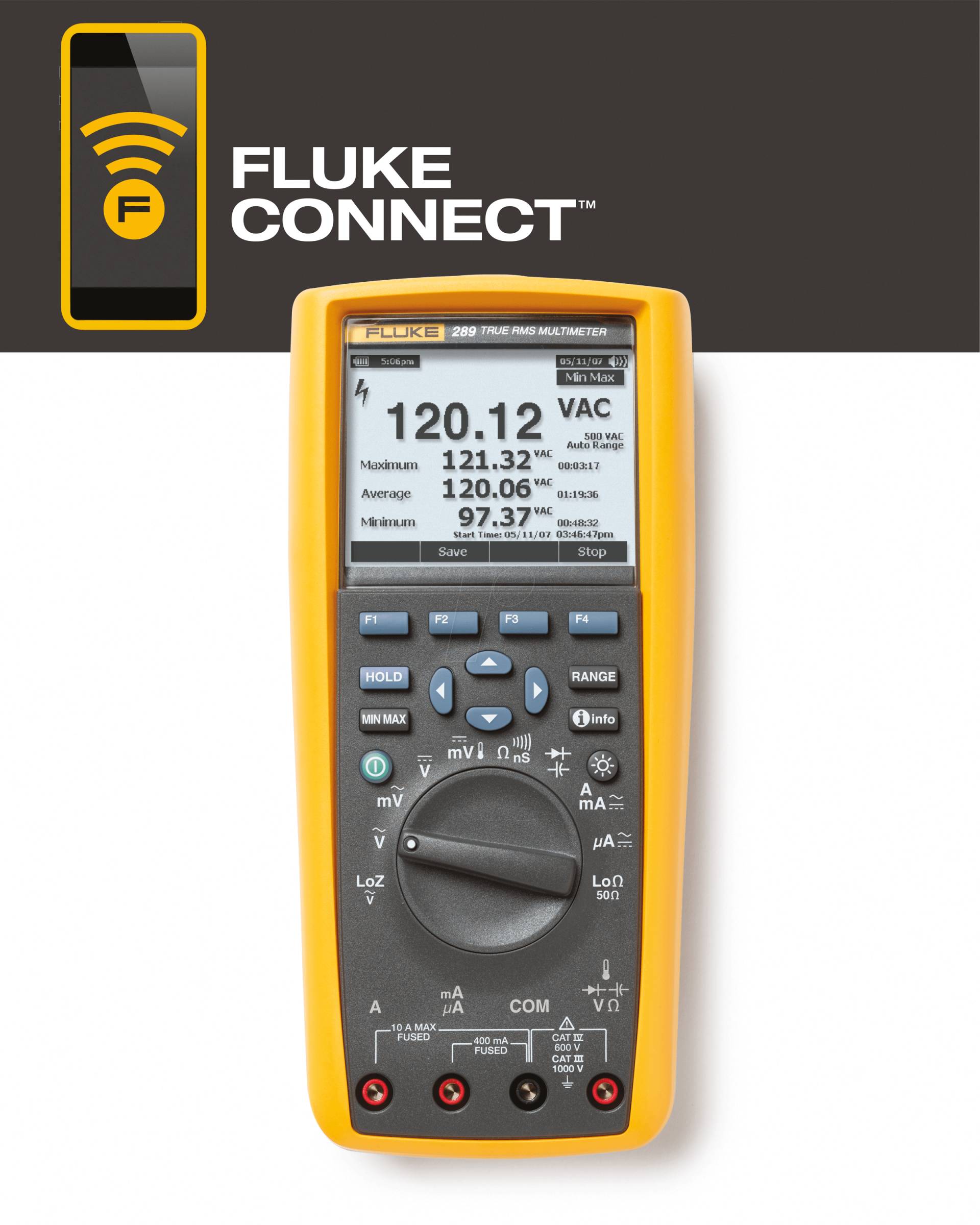 FLUKE 289 - Multimeter 289, digital, TRMS, mit Trenddarstellung von Fluke