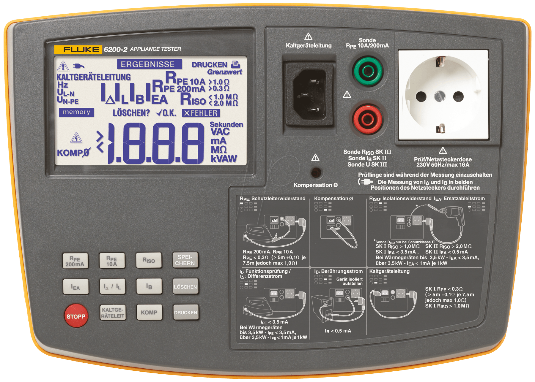 FLUKE 6200-2 - Gerätetester 6200-2 für Betriebsmittel, USB von Fluke