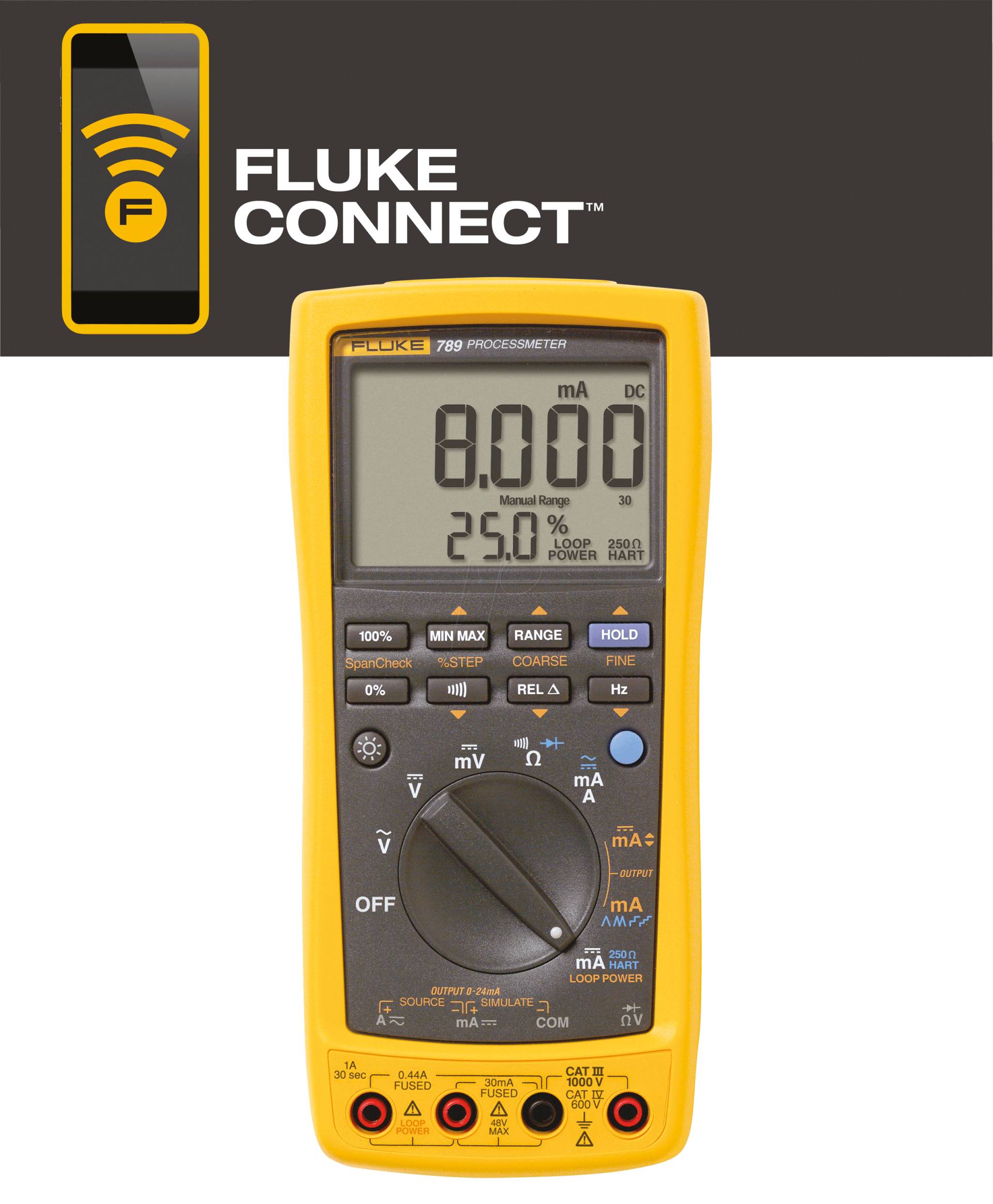FLUKE 789 FC - Kalibrator mit integriertem Digital-Multimeter, ProcessMeter 789 von Fluke