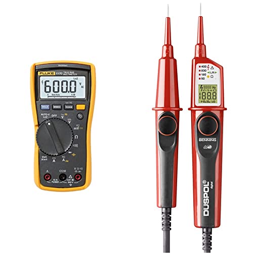Fluke 117 Digitaler Multimeter, LCD, 6000 Ziffern CAT III 600 V & BENNING DUSPOL digital Digitaler True RMS Spannungsprüfer 50263 von Fluke