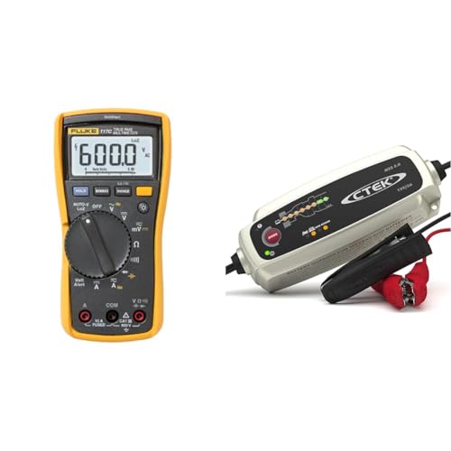 Fluke 117 Digitaler Multimeter, LCD, 6000 Ziffern CAT III 600 V & CTEK MXS 5.0, Batterieladegerät 12V, Temperaturkompensation von Fluke
