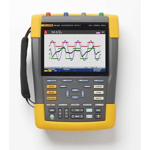 Fluke FLUKE-190-504/FPC EU Hand-Oszilloskop 500MHz 4-Kanal 5 GSa/s 30 kpts 8 Bit 1St. von Fluke