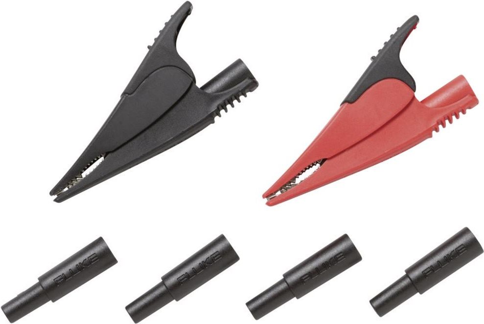 Fluke Sicherheits-Abgreifklemmen-Set Steckanschluss 4 mm CAT III 1000 V, CAT IV 600 V Schwarz, Rot AC285-FTP (4073928) von Fluke